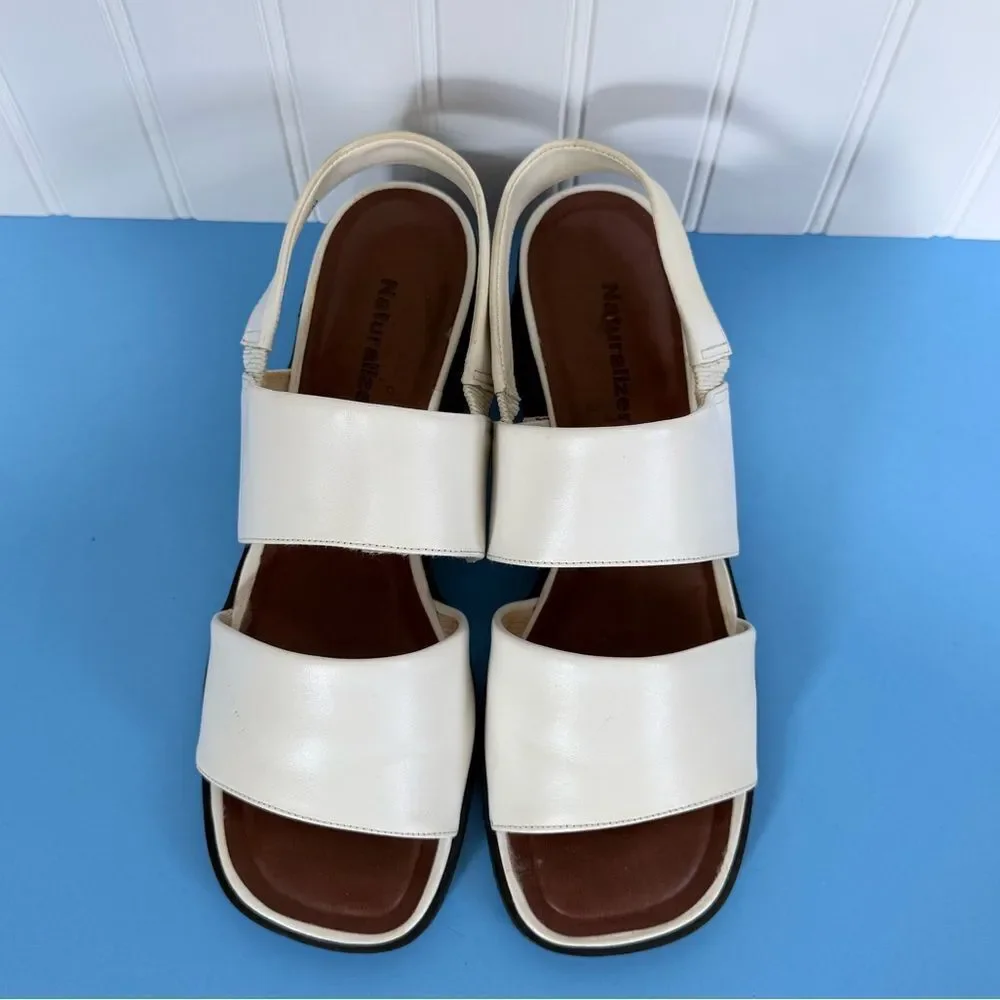 Naturalizer Black and White Sandals with Straps Size 9